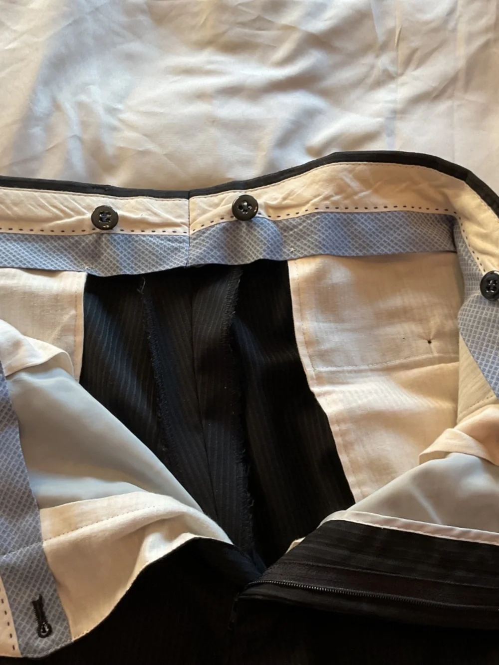 Hart Schaffer Marx Black Pinstripe Suite